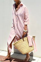 Sophia Nerelia – Abito Camicia a Righe Elegante | Stile Estivo Chic